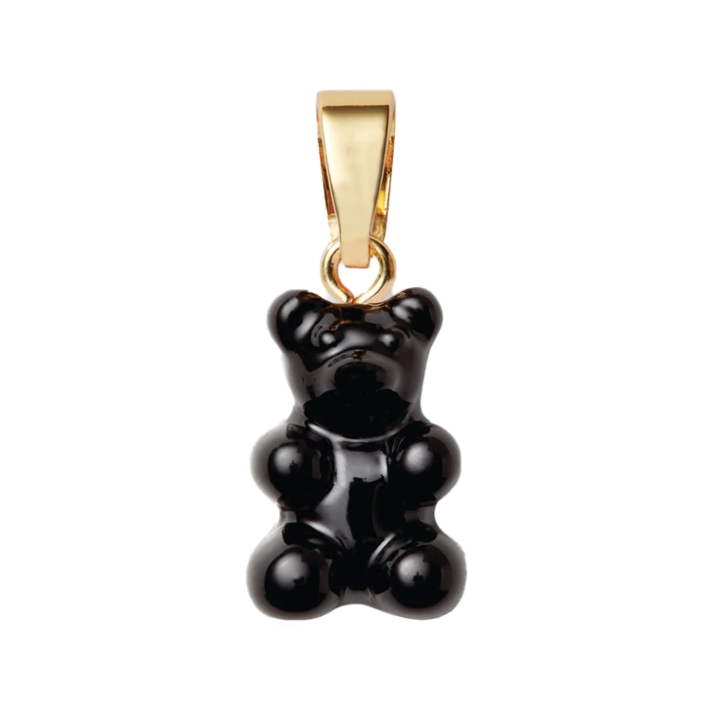 The nostalgia bear pendant with classic connector in gold and black colour from the brand CRYSTAL HAZE