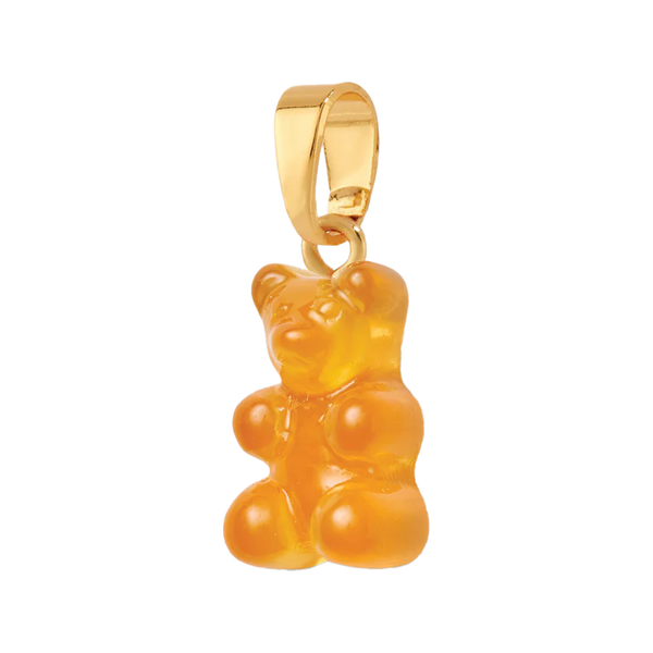 The nostalgia bear pendant with classic connector in gold and fanta colour from the brand CRYSTAL HAZE