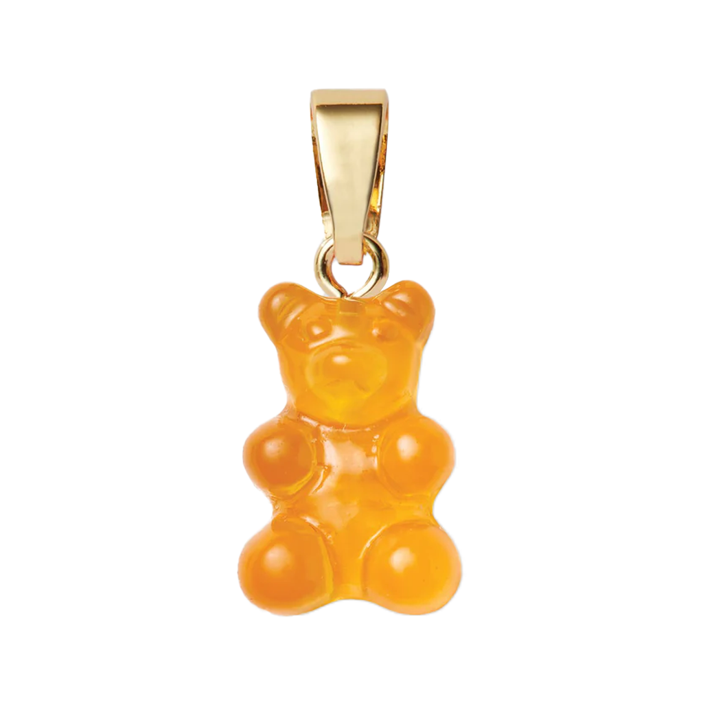 The nostalgia bear pendant with classic connector in gold and fanta colour from the brand CRYSTAL HAZE