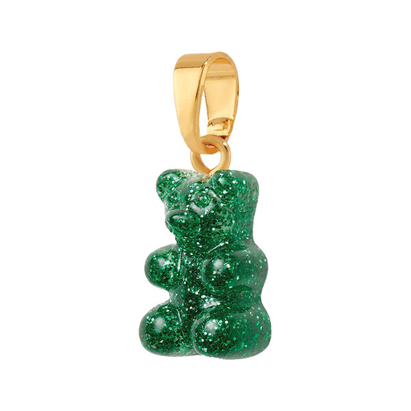 The nostalgia bear pendant with classic connector in gold and green haze colour from the brand CRYSTAL HAZE