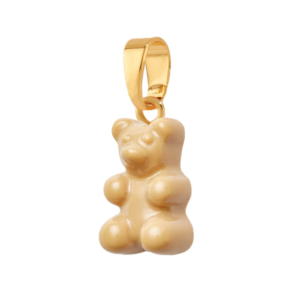 The nostalgia bear pendant with classic connector in gold and salt caramel colour from the brand CRYSTAL HAZE