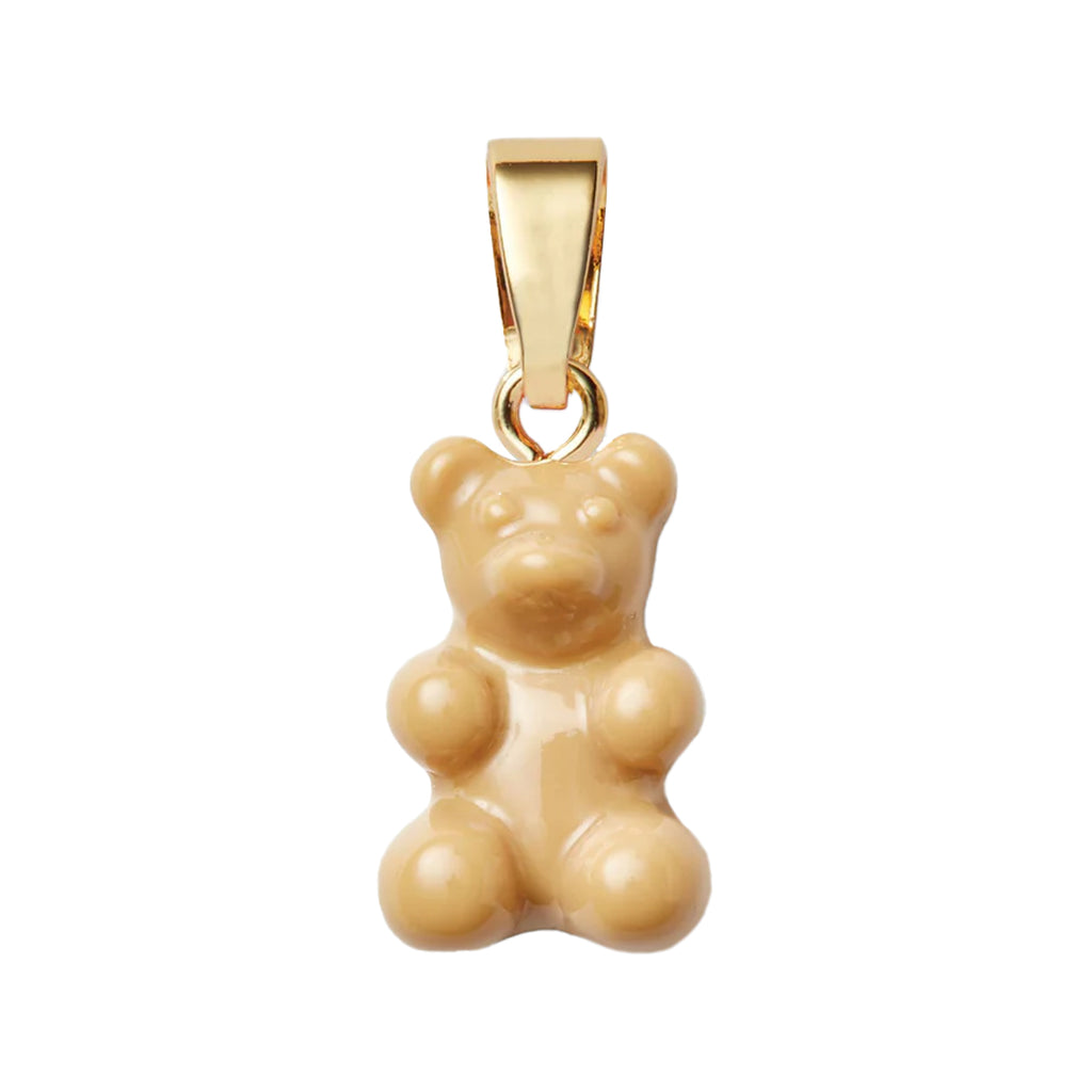 The nostalgia bear pendant with classic connector in gold and salt caramel colour from the brand CRYSTAL HAZE