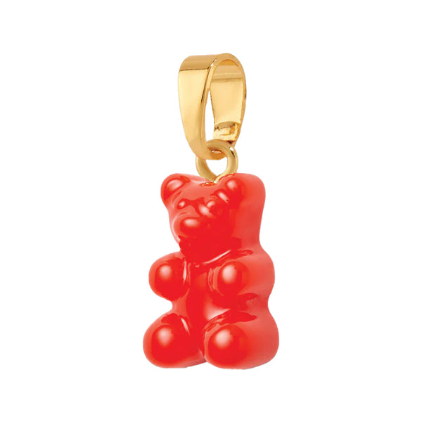 The nostalgia bear pendant with classic connector in gold and sangria colour from the brand CRYSTAL HAZE