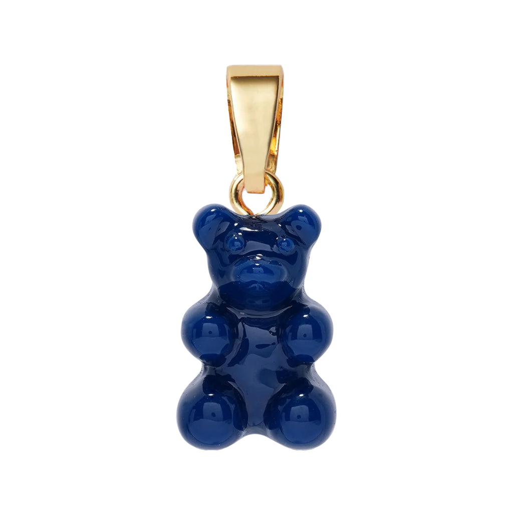 The Nostalgia Bear pendant with classic connector in gold and sapphire colours from the brand CRYSTAL HAZE