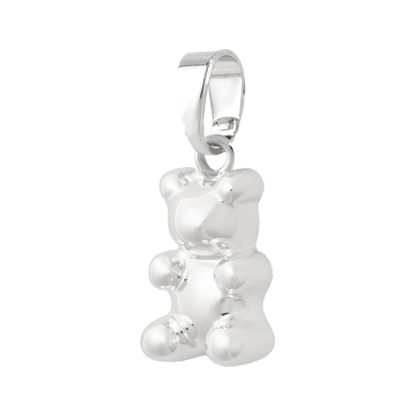 The nostalgia bear pendant with classic connector in silver colour from the brand CRYSTAL HAZE