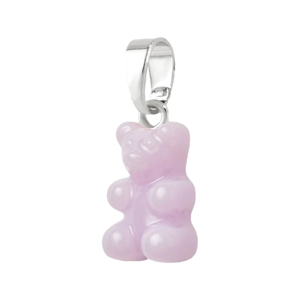 The Nostalgia Bear pendant with classic connector in silver and lavender colours from the brand CRYSTAL HAZE