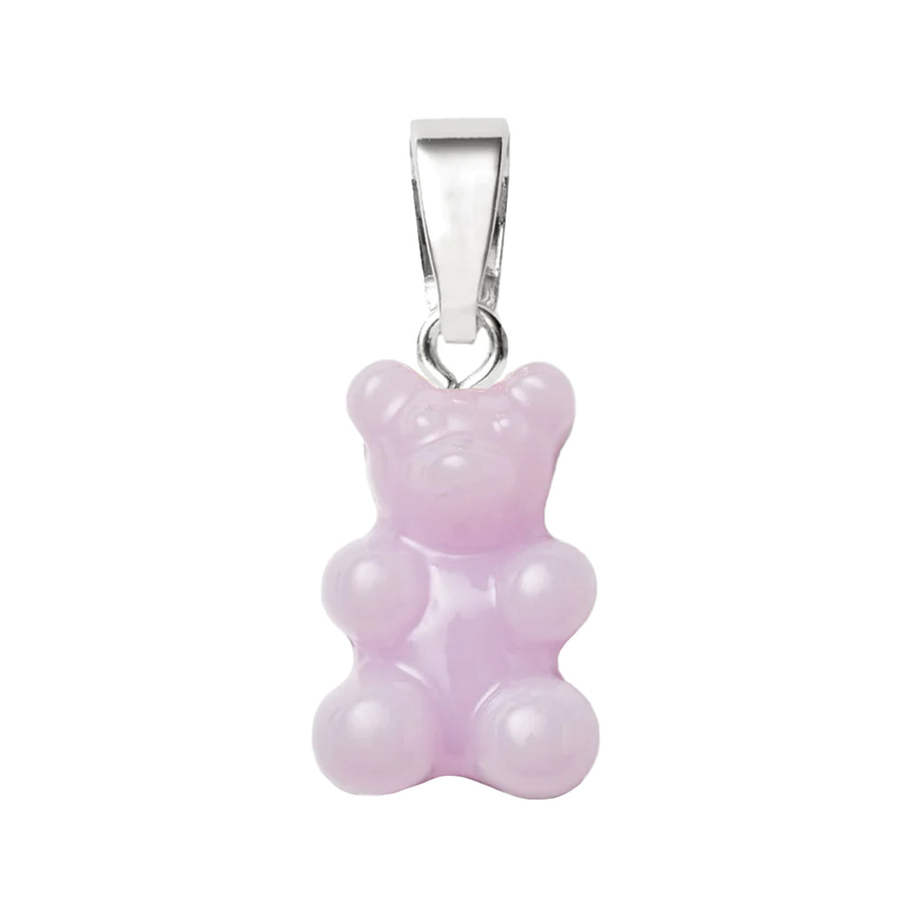 The Nostalgia Bear pendant with classic connector in silver and lavender colours from the brand CRYSTAL HAZE