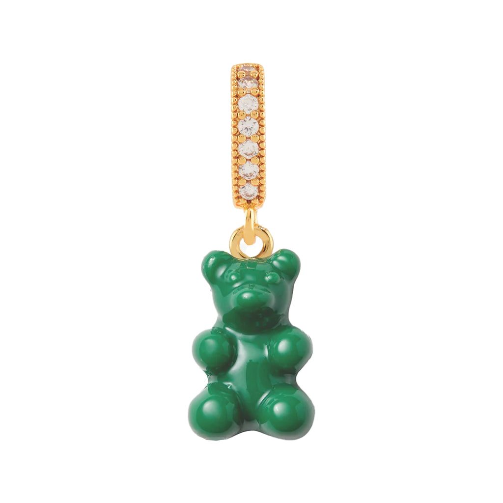 The nostalgia bear pendant with pave connector in gold and vegan colour from the brand CRYSTAL HAZE