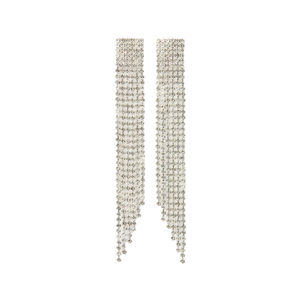 The NYC crystal stud earrings in silver colour from the brand CRYSTAL HAZE