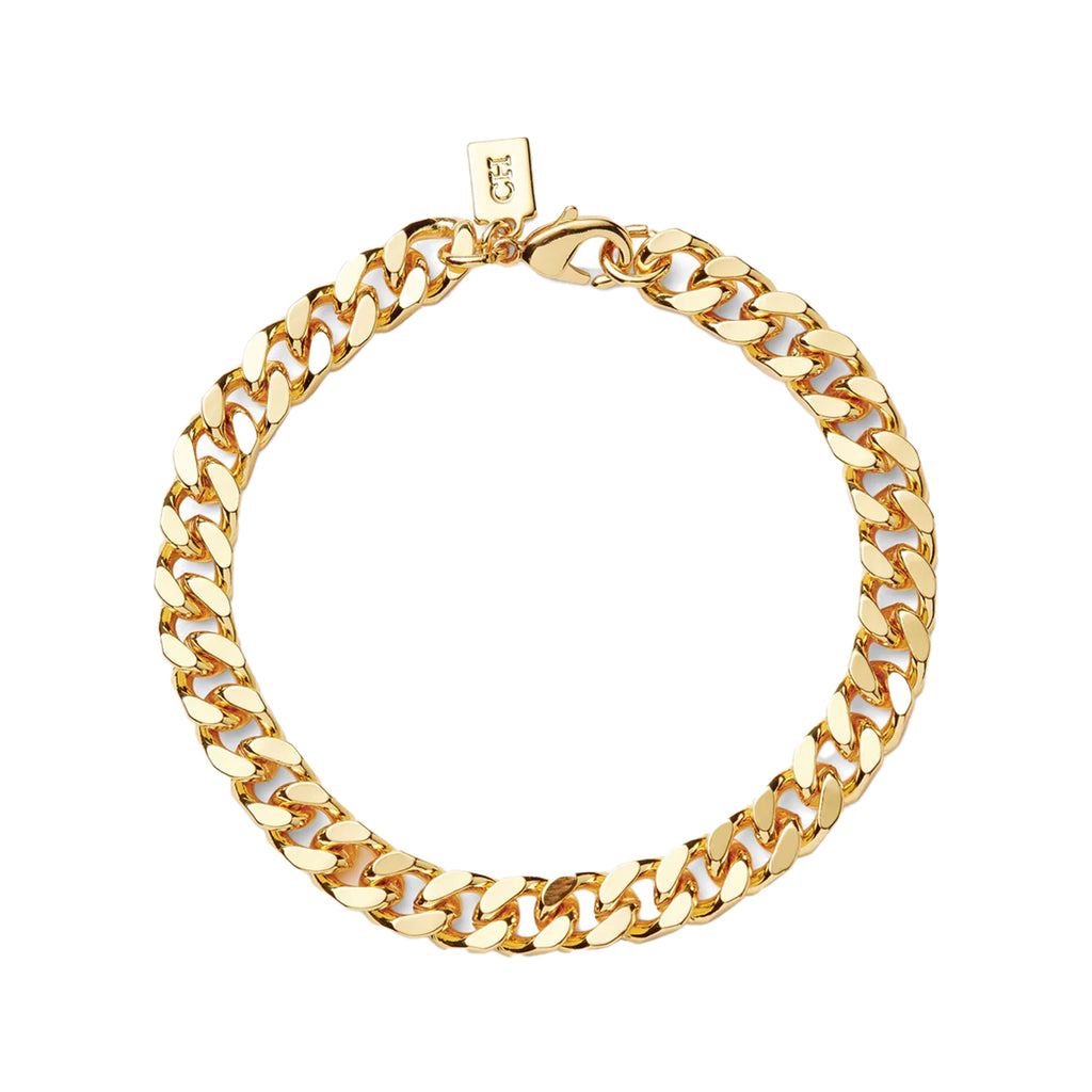 The Plain Jane curb chain bracelet in gold colour from the brand CRYSTAL HAZE