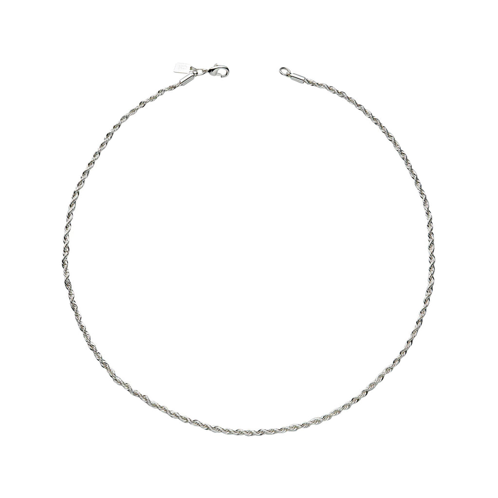 The rope chain necklace in silver colour from the brand CRYSTAL HAZE