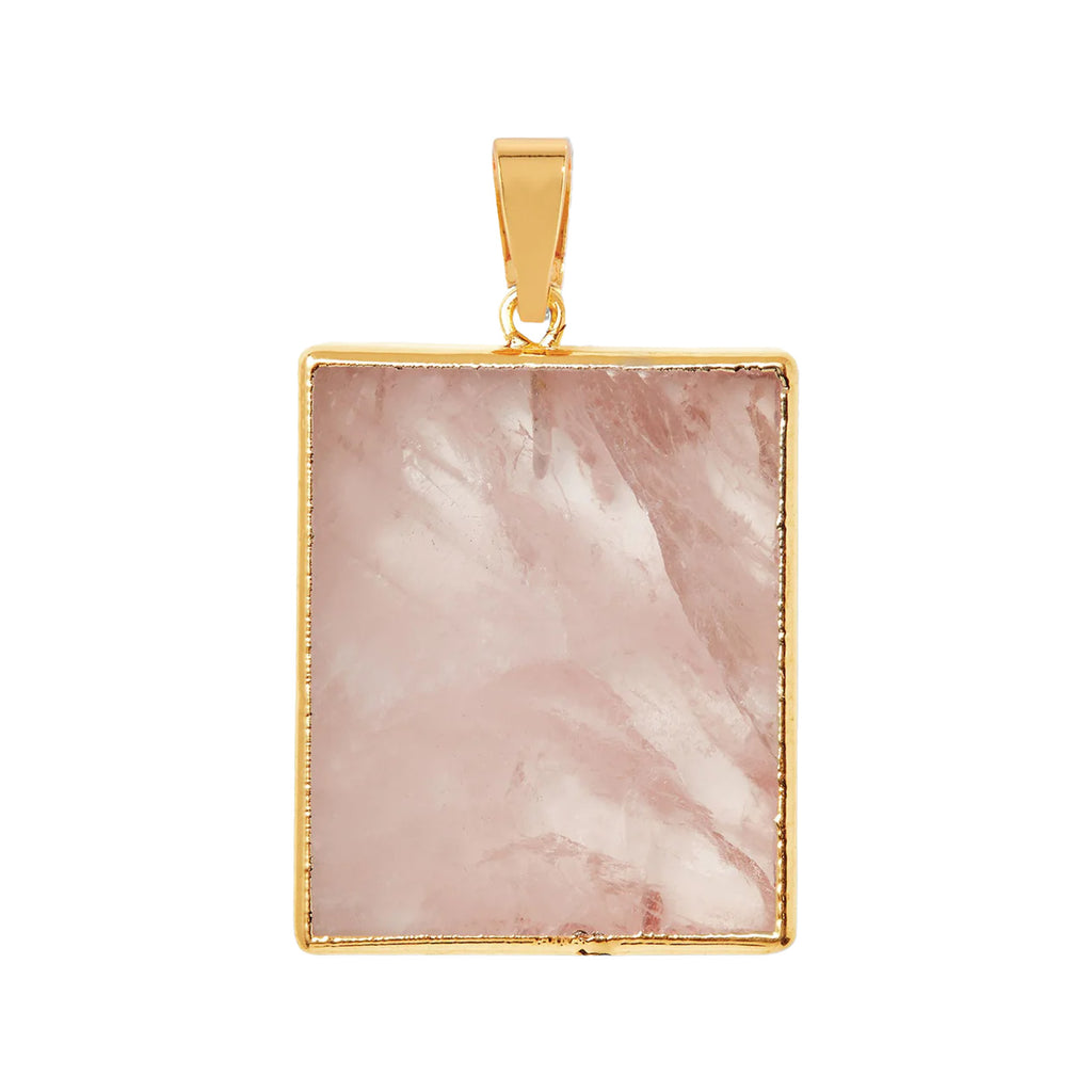 The Rose Quartz pendant with classic connector in gold and pink colours from the brand CRYSTAL HAZE