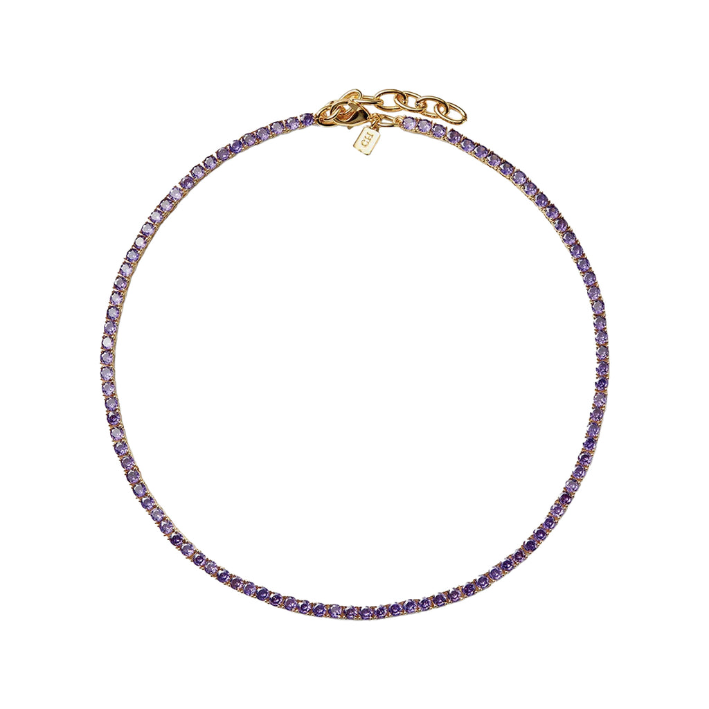 The Serena necklace in gold and lavender colours from the brand CRYSTAL HAZE