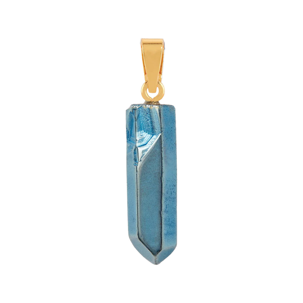 The Titanium pendant with classic connector in gold and blue colours from the brand CRYSTAL HAZE