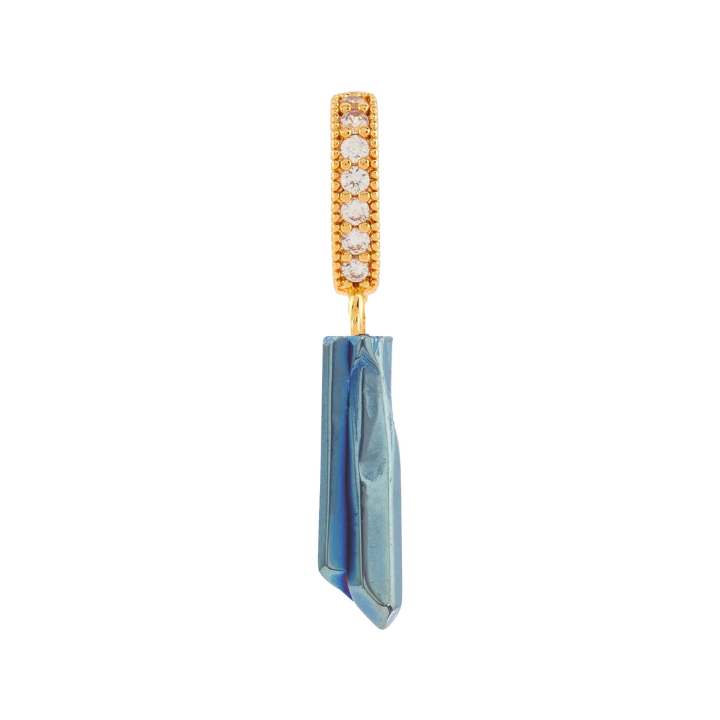 The Titanium pendant with pave connector in gold and blue colours from the brand CRYSTAL HAZE