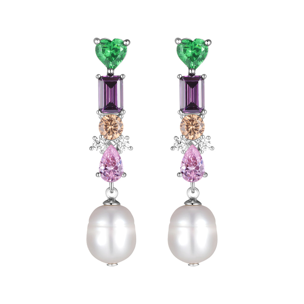 The Duffy rainbow earrings in silver and multicolor from the brand EMILI