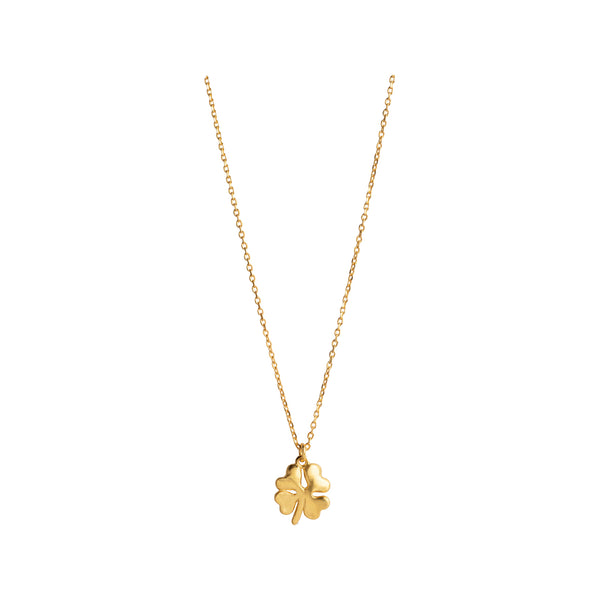 The organic clover necklace in gold colour from the brand ENAMEL COPENHAGEN