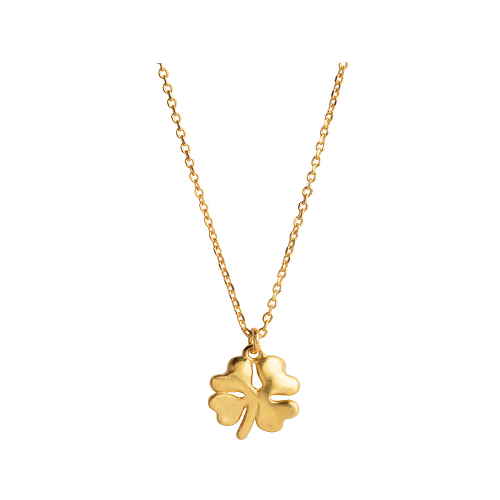 The organic clover necklace in gold colour from the brand ENAMEL COPENHAGEN