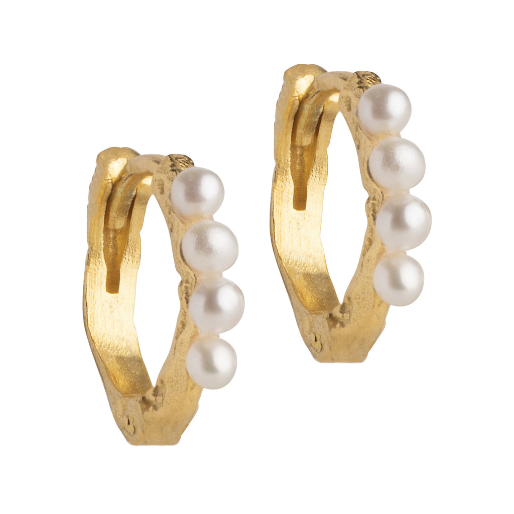 The Paula pearl hoop earrings in gold and pearl colour from the brand ENAMEL COPENHAGEN