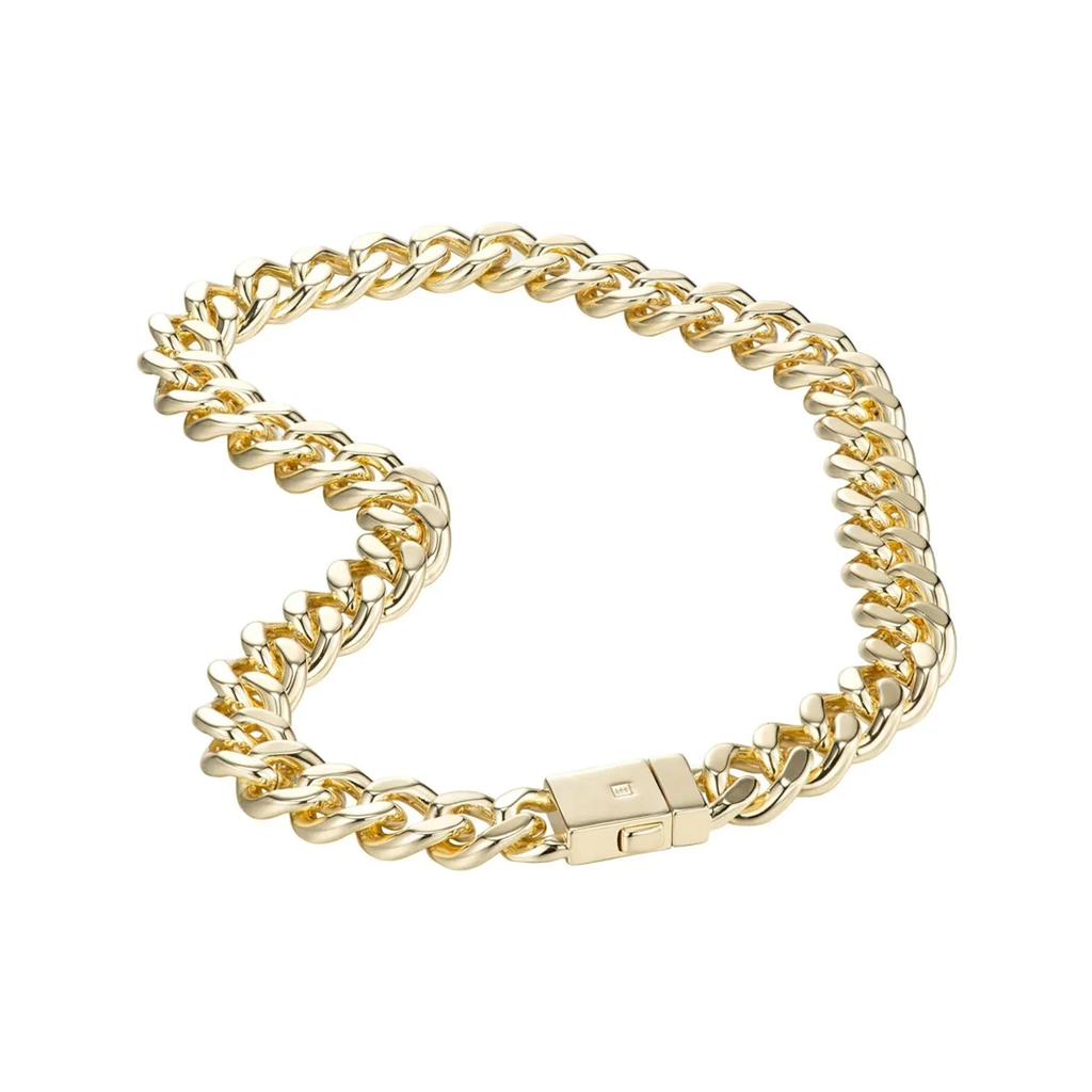 The Attitude Statement curb-chain necklace in gold colour from the brand F+H JEWELLERY