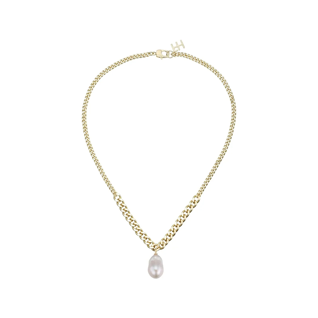 The Fierce pendant necklace in gold and pearl colours from the brand F+H JEWELLERY