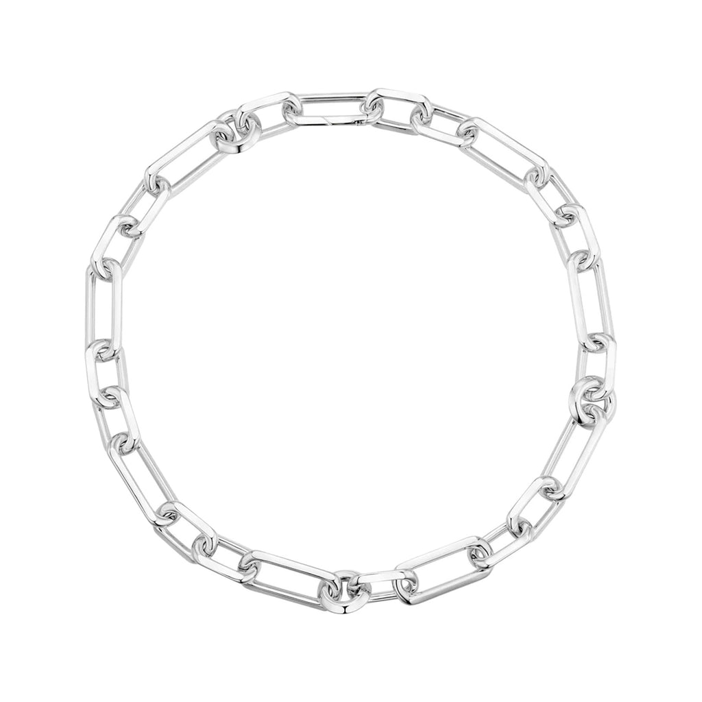 The Knife Edge Link Custom necklace in silver colour from the brand F+H JEWELLERY.