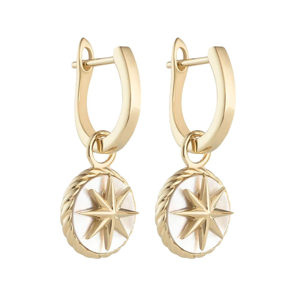 The Nomad drop earrings in gold, red and white colours from the brand HEAVENLY LONDON