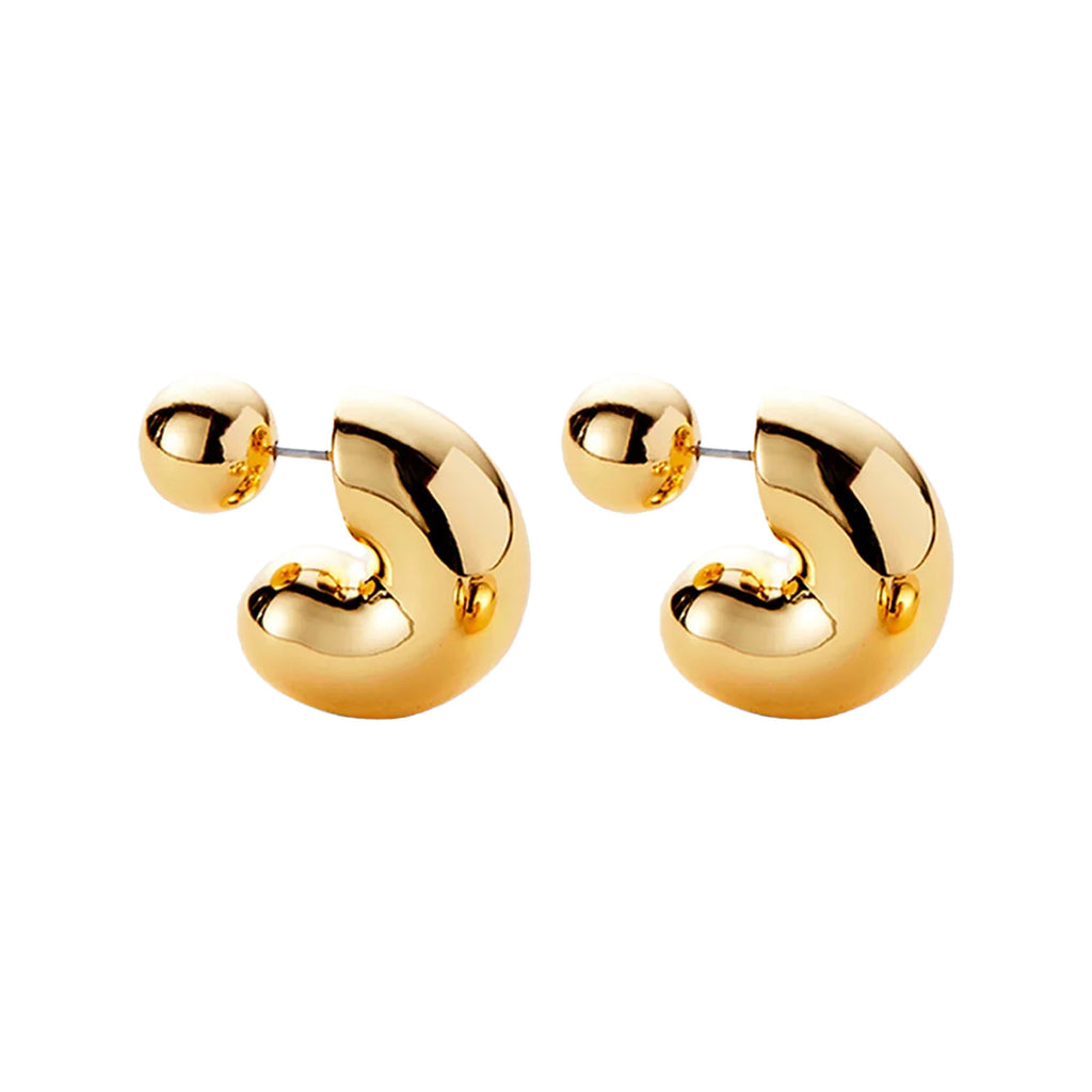 The Tome medium hoop earrings in gold colour from the brand JENNY BIRD