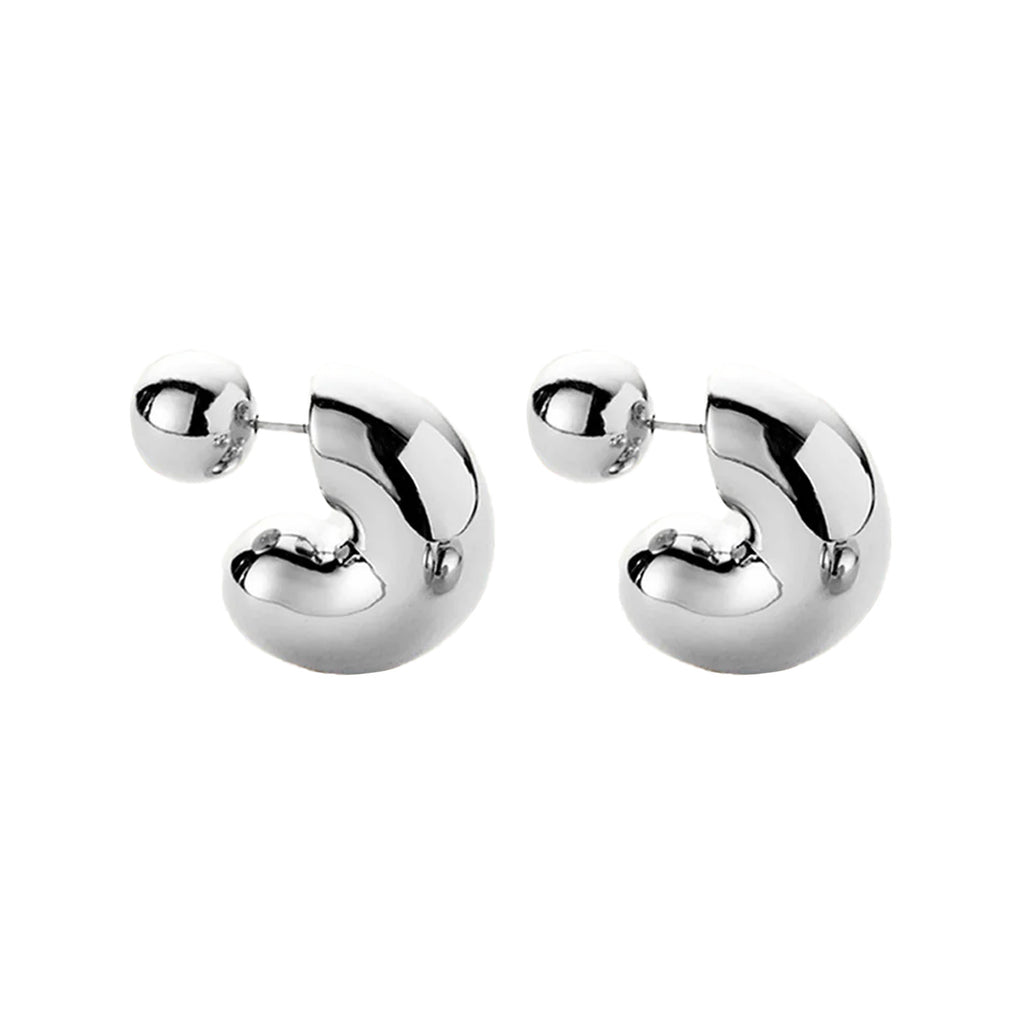 The Tome medium hoop earrings in silver colour from the brand JENNY BIRD