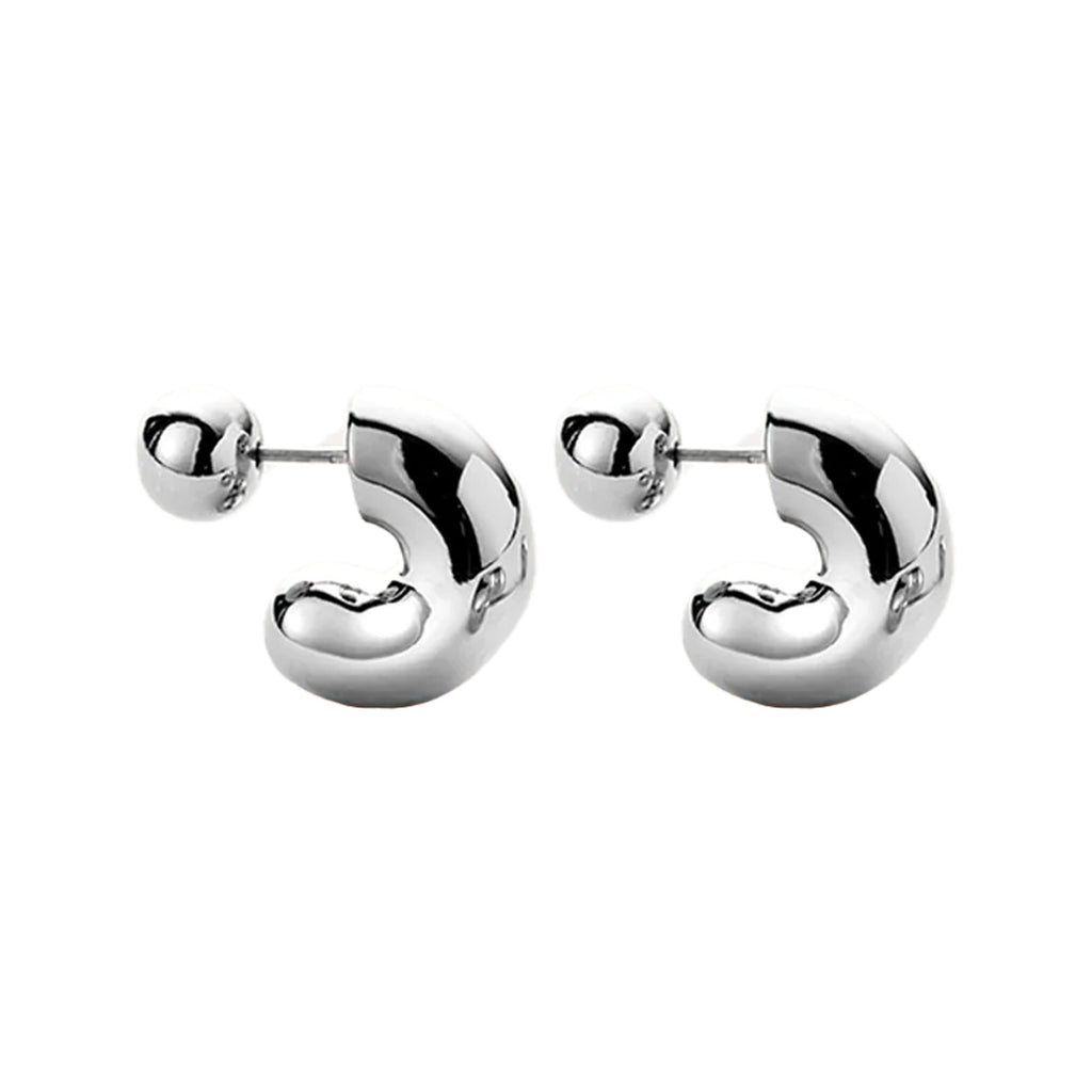 The Tome small hoop earrings in silver colour from the brand JENNY BIRD