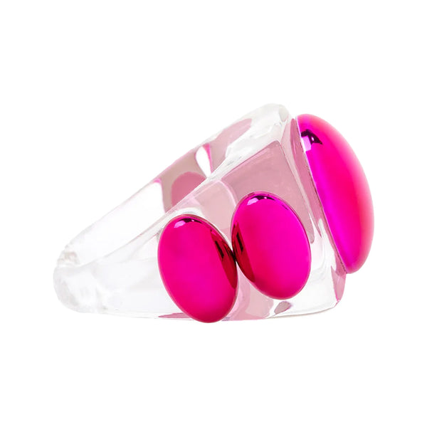 The Barbarella ring in transparent and pink colour from the brand LA MANSO