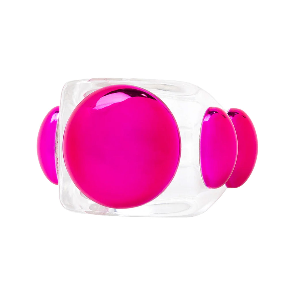 The Barbarella ring in transparent and pink colour from the brand LA MANSO