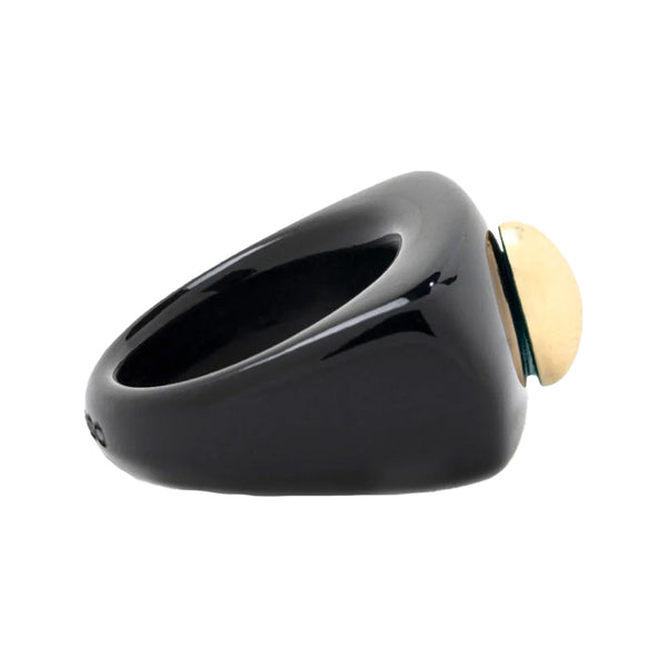 The Miss Rip ring in gold and black colours from the brand LA MANSO