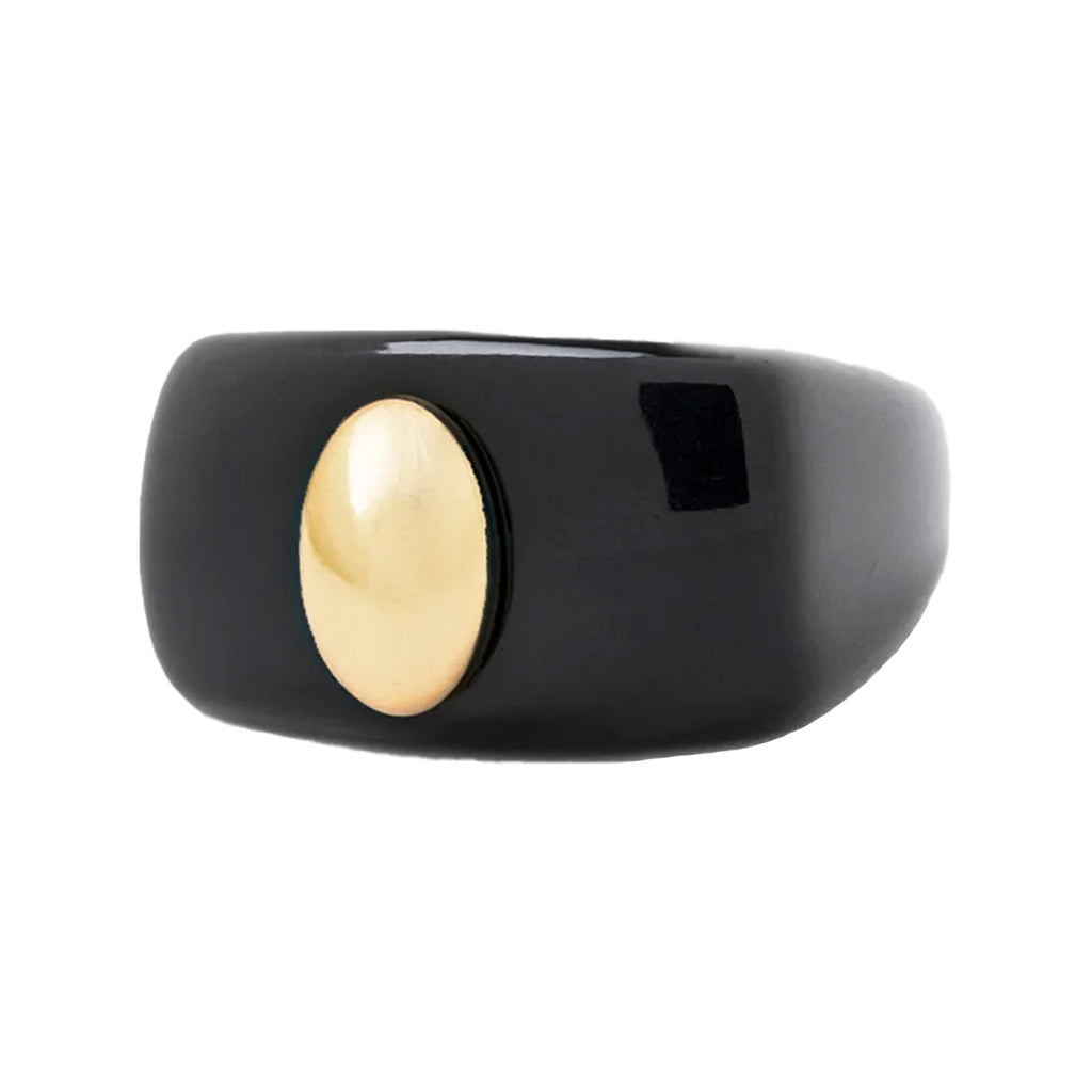 The Miss Rip ring in gold and black colours from the brand LA MANSO