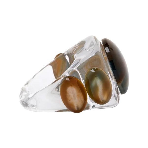 The Princesa Leia ring in transparent and brown colours from the brand LA MANSO