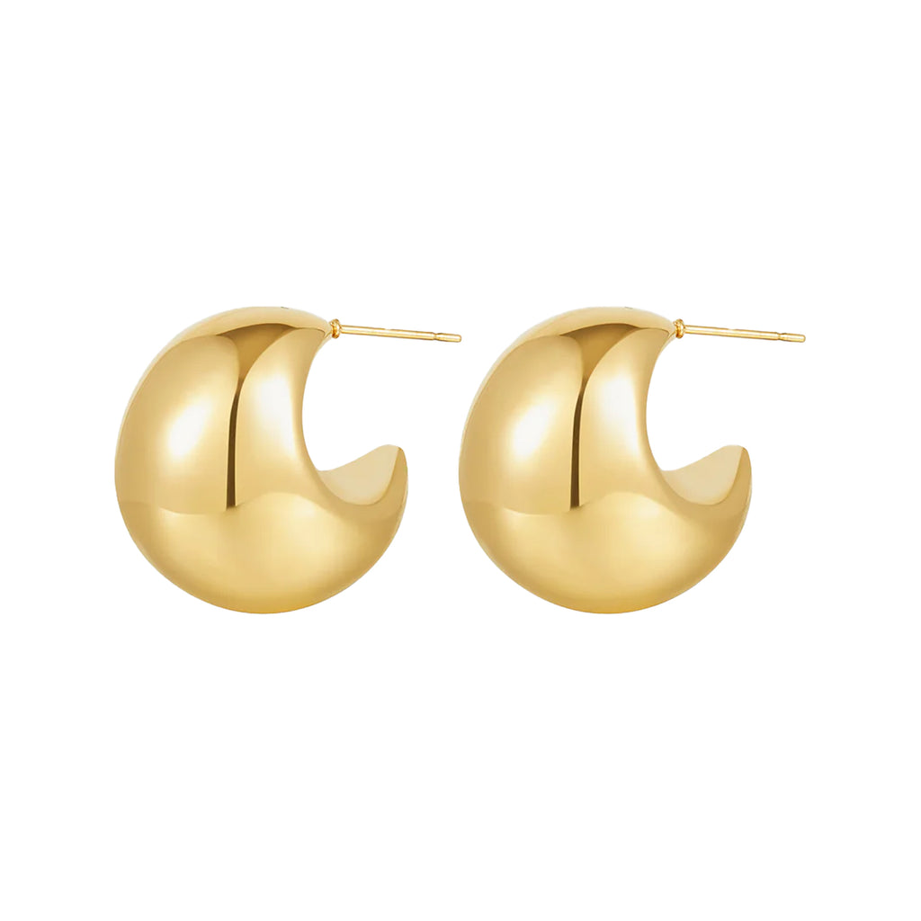 The Lucia hoop earrings in gold colour from the brand LUV AJ