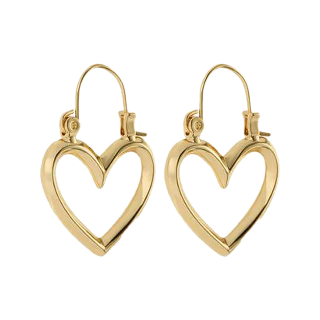 The mini Heartbreaker hoop earrings in gold colour from the brand LUV AJ