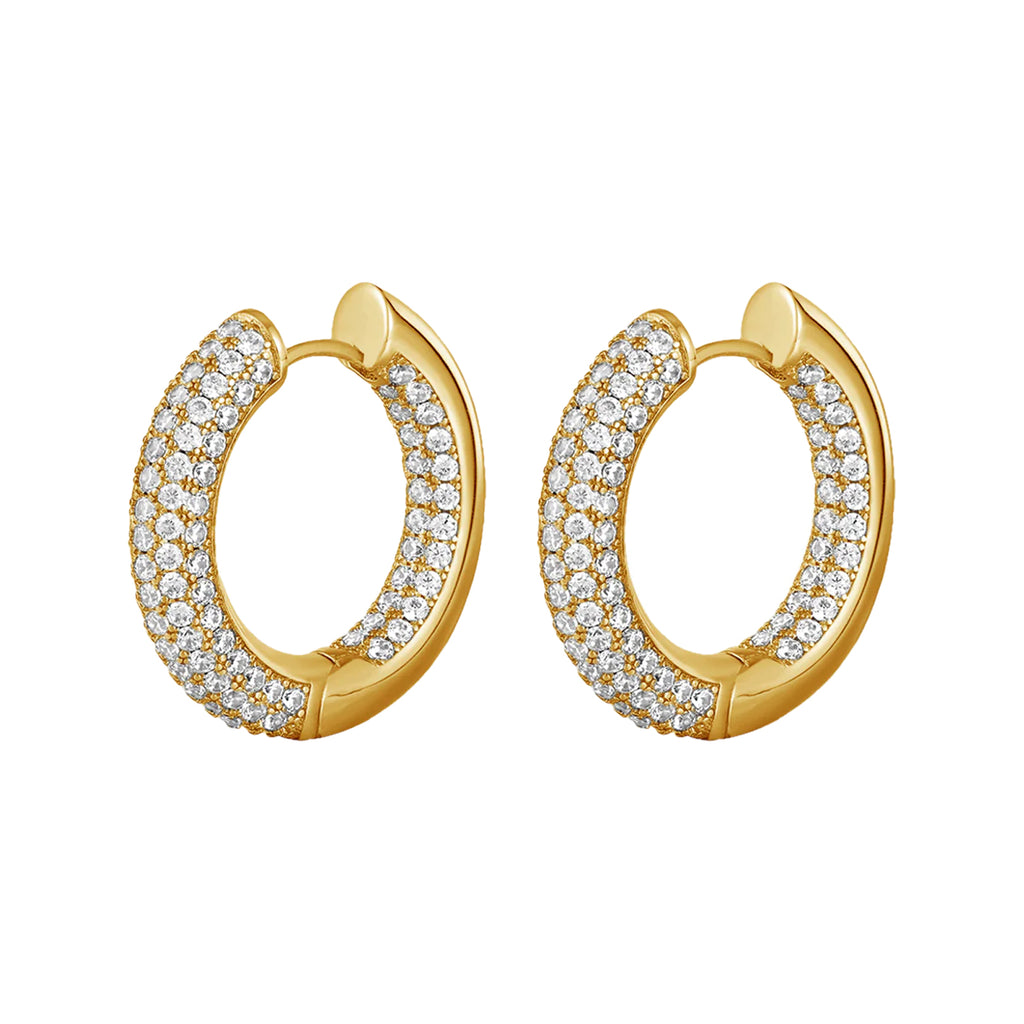 The reversible mini amalfi hoop earrings in gold colour from the brand LUV AJ