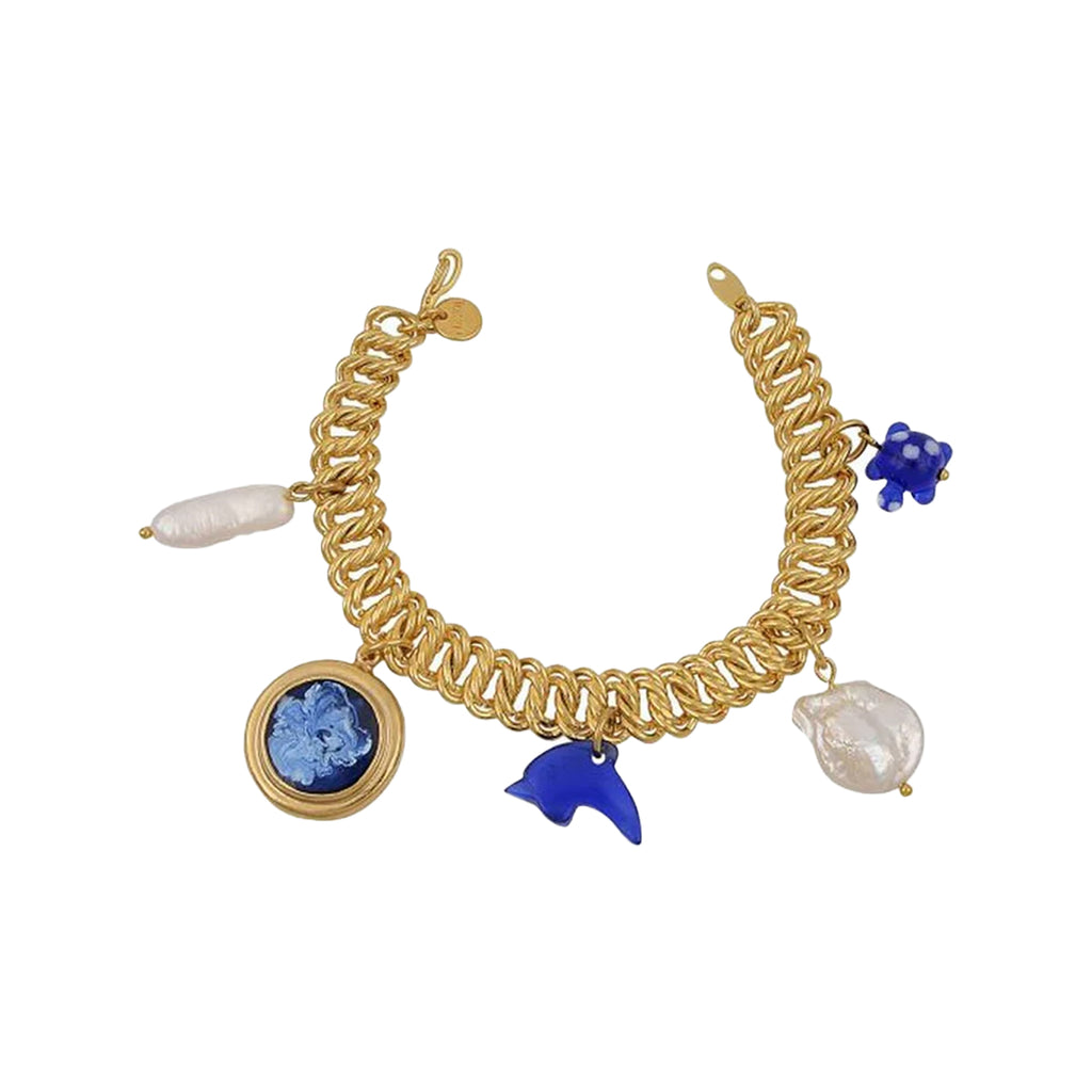 The Aegaio bracelet in gold and dark blue colour from the brand MAYOL