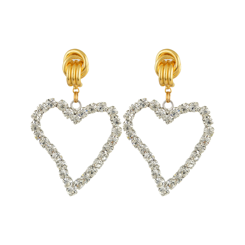 The All Of My Heart mini stud earrings in gold and clear colours from the brand MAYOL JEWELRY