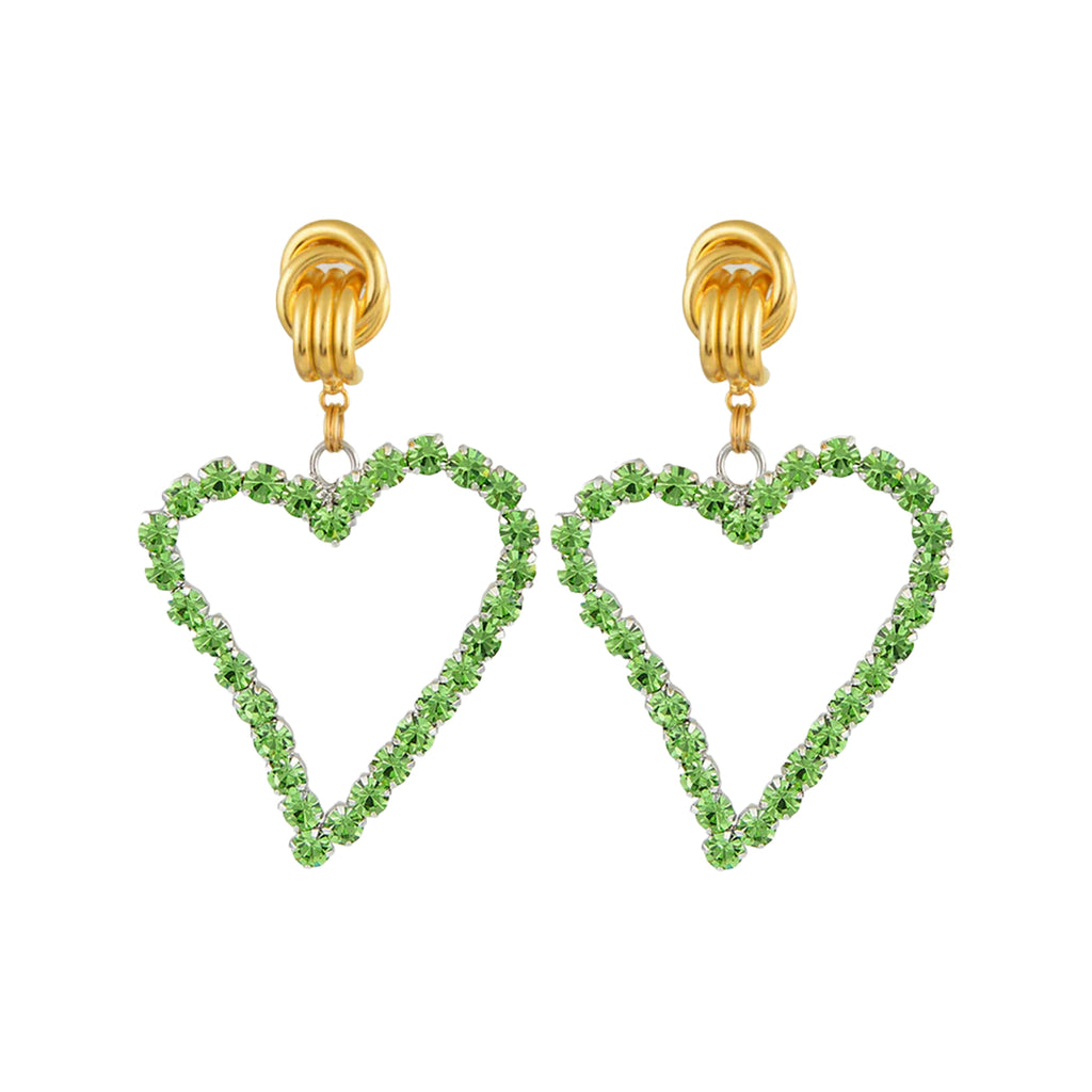 The All Of My Heart mini stud earrings in gold and green colour from the brand MAYOL