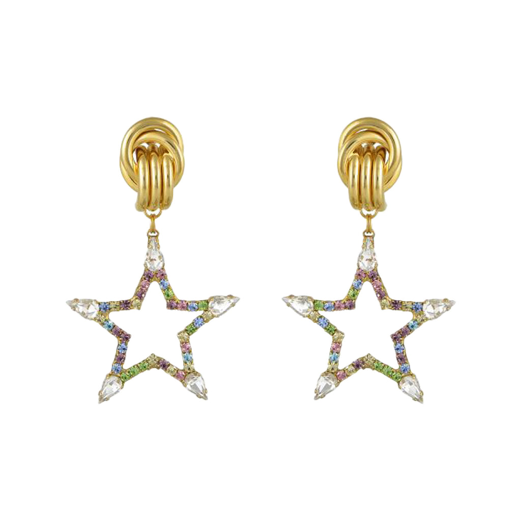 The All Of My Star mini stud earrings in gold and multicolor from the brand MAYOL JEWELRY