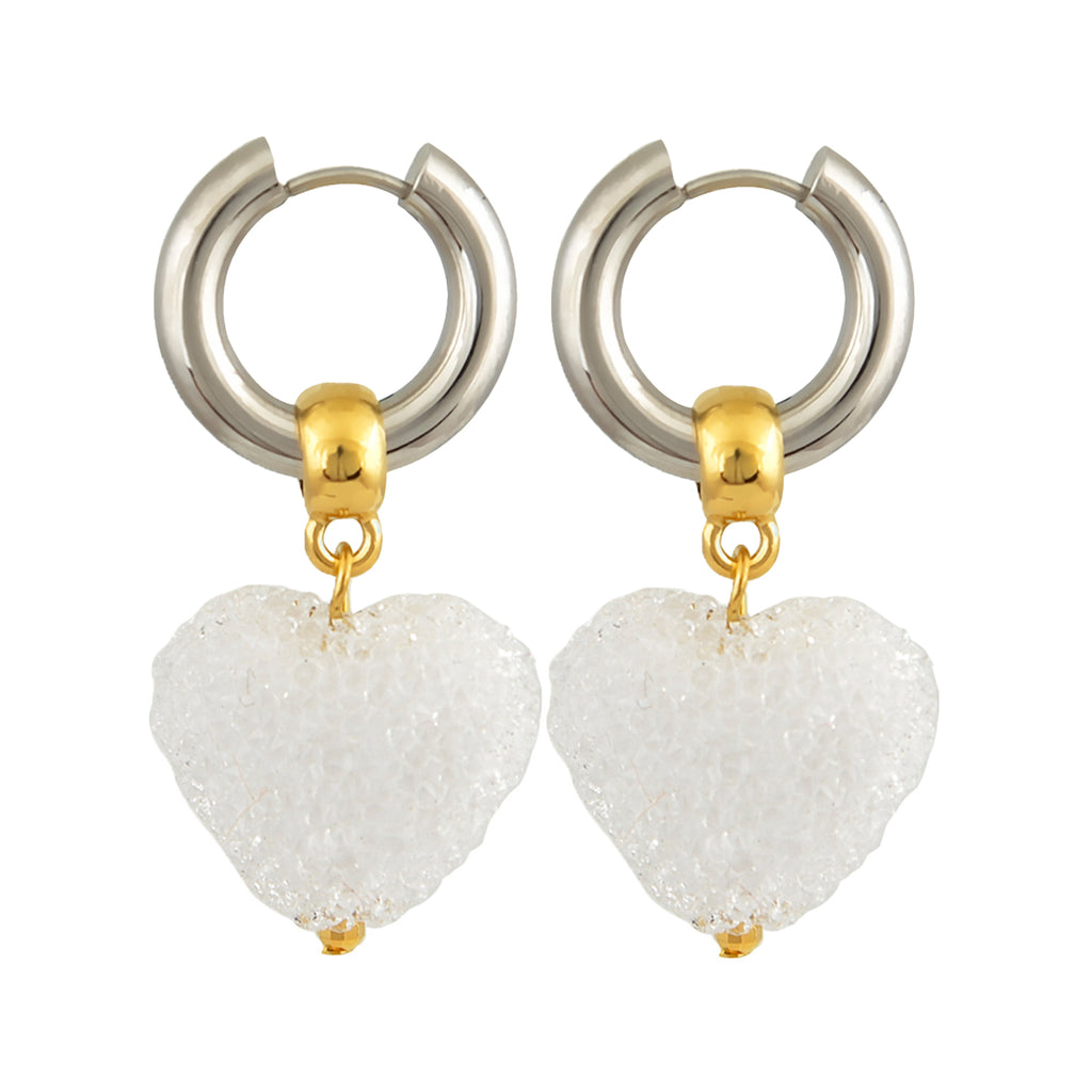 The Candy Shack hoop earrings in gold, silver and white colour from the brand MAYOL