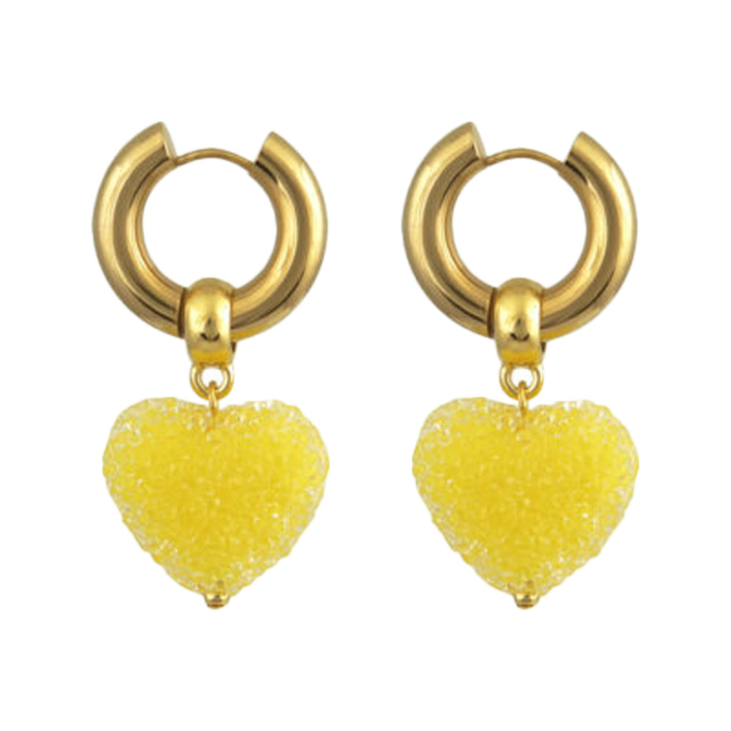 The Candy Shack hoop earrings in gold and yellow colours from the brand MAYOL JEWELRY