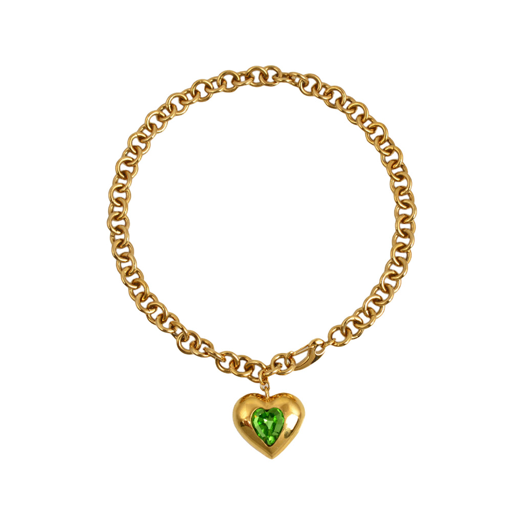 The Elvira necklace in gold and green colur from the brand MAYOL