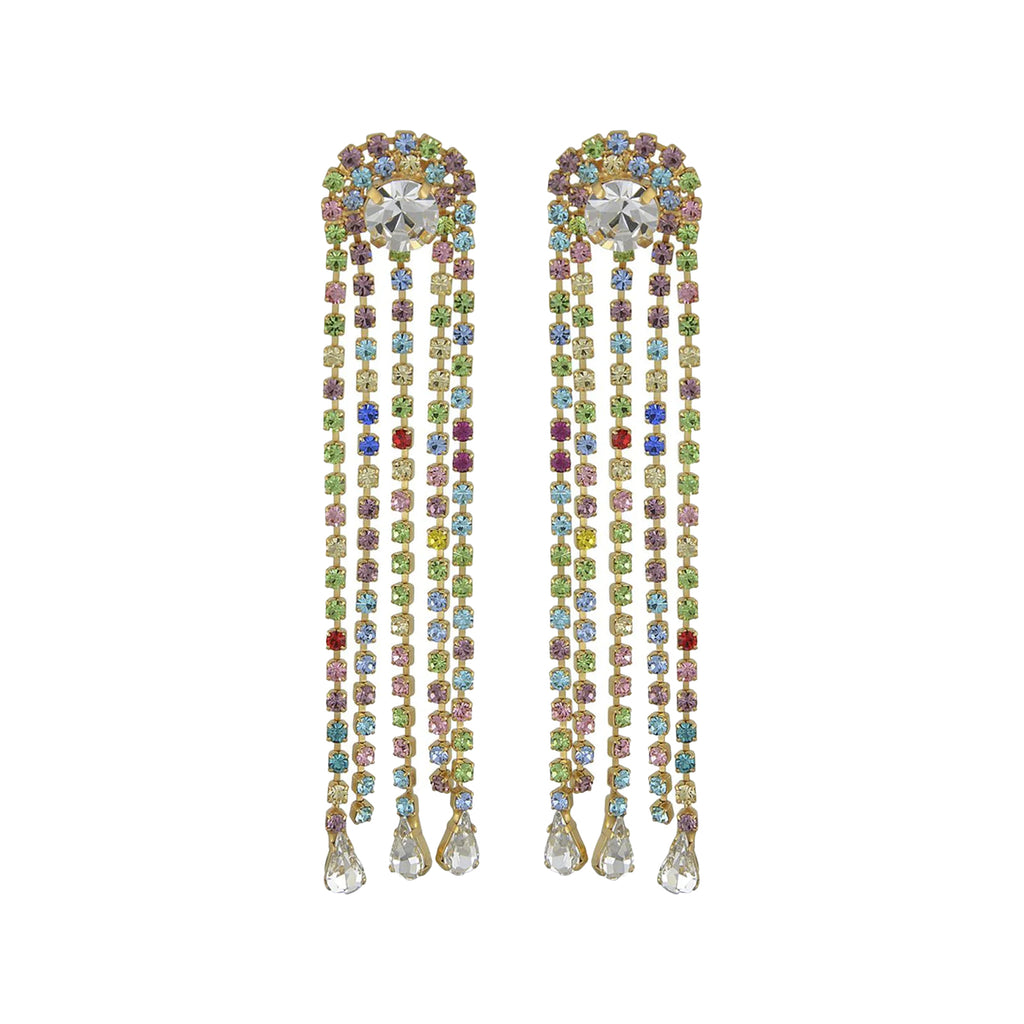 The Paradisco stud earrings in gold, light-pink and green colour from the brand MAYOL