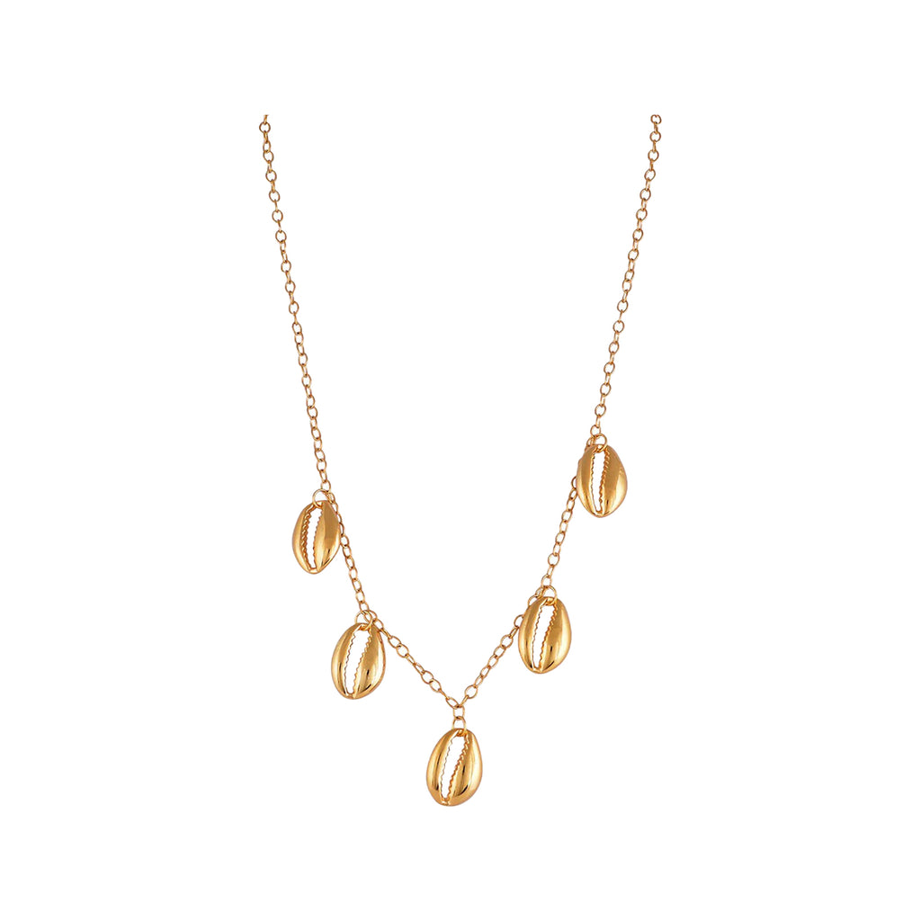 The cowries chain necklace in gold colour from the brand MAYOL