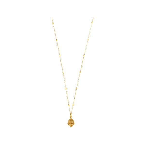 The Buda necklace in gold colour from the brand MESH