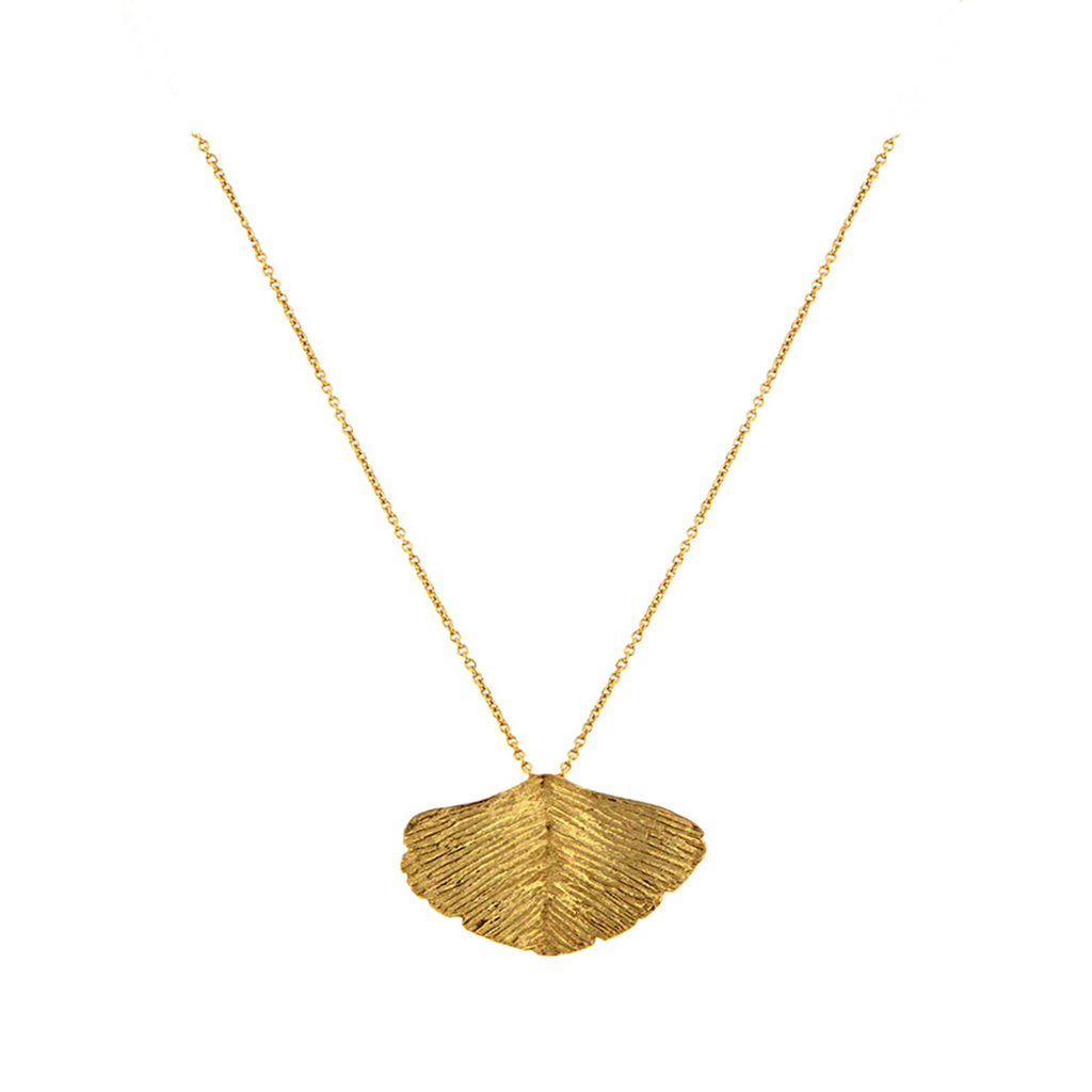 The Ginkgo necklace in gold colour from the brand MESH