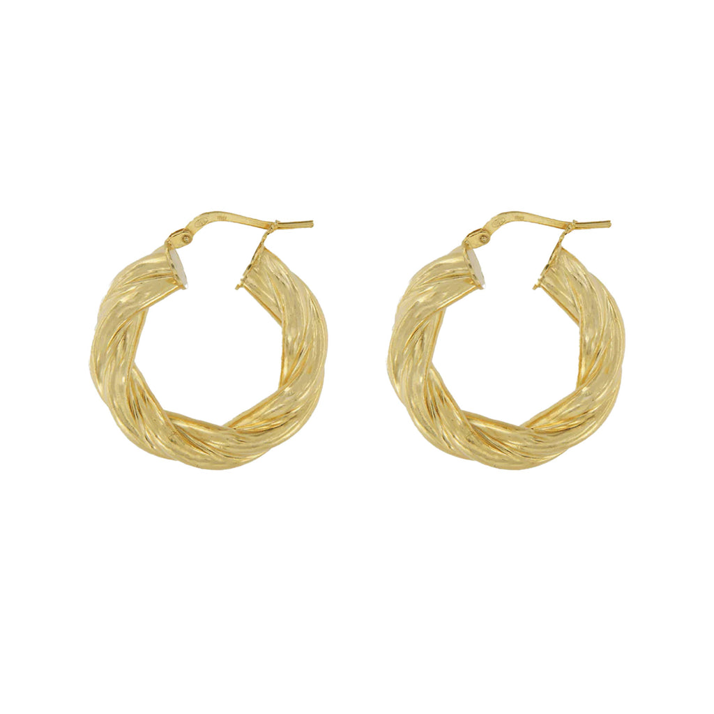 The Tie In hoop earrings in gold colour from the brand MESH